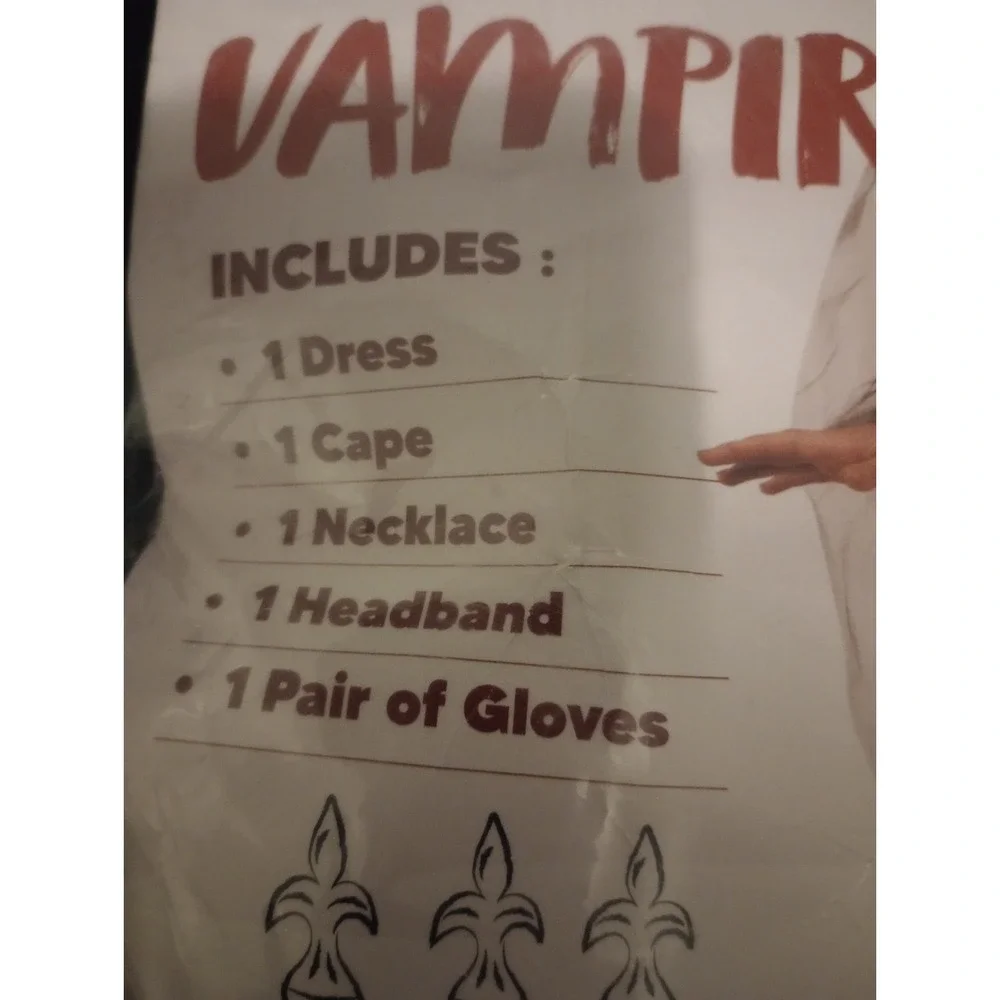 Spooktacular Creations Girls Vampire Halloween Costume XL 12-14 Complete New